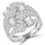 2 1/6 CTW Baguette Diamond Four-row Cluster Cocktail Ring in 18K White Gold (MDR220003)