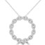 3/5 CTW Round Diamond Braided Circle Pendant Necklace in 18K White Gold (MDR220015)