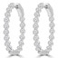 3 1/10 CTW Round Diamond Inside Outside Hoop Earrings in 18K White Gold (MDR220045)