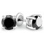 3 9/10 CTW Round Black Diamond 4-Prong Stud Earrings in 14K White Gold (MD220002)