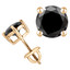 1 1/10 CTW Round Black Diamond 4-Prong Stud Earrings in 14K Yellow Gold (MD220003)