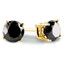 1/4 CTW Round Black Diamond 4-Prong Stud Earrings in 14K Yellow Gold (MD220041)