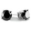 1 1/7 CTW Round Black Diamond 4-Prong Stud Earrings in 14K White Gold (MD220045)