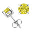 1/6 CTW Round Yellow Diamond 4-Prong Stud Earrings in 14K White Gold (MD220058)