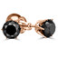 1 CTW Round Black Diamond 6-Prong Stud Earrings in 14K Rose Gold (MD220071)