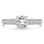 2 1/8 CTW Cushion Diamond Cathedral Hidden Halo Solitaire with Accents Engagement Ring in 14K White Gold (MD220085)