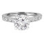2/3 CTW Round Diamond High Set Solitaire with Accents Engagement Ring in 14K White Gold (MD220088)