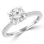 1 7/8 CTW Round Diamond Shared Prong Solitaire with Accents Engagement Ring in 14K White Gold (MD220091)
