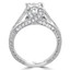 1 1/10 CTW Princess Diamond Vintage Solitaire with Accents Engagement Ring in 14K White Gold (MD220092)