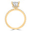 1 2/5 CTW Princess Diamond High Set Hidden Halo Solitaire with Accents Engagement Ring in 14K Yellow Gold (MD220093)
