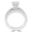 1 3/5 CTW Round Diamond Solitaire with Accents Engagement Ring and Wedding Band Set Ring in 14K White Gold (MD220096)