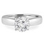 1 CT Round Diamond Pinched Solitaire Engagement Ring in 18K White Gold (MD220098)