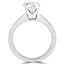 1 CT Round Diamond Pinched Solitaire Engagement Ring in 18K White Gold (MD220098)