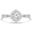 9/10 CTW Round Diamond Floral Halo Engagement Ring in 14K White Gold with Accents (MD220104)