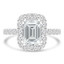 2 3/5 CTW Emerald Diamond Cathedral Emerald Halo Engagement Ring in 14K White Gold with Accents (MD220108)