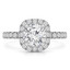1 1/2 CTW Round Diamond High Set Halo Engagement Ring in 14K White Gold with Accents (MD220115)