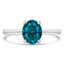 1 1/3 CT Oval Blue Diamond Solitaire Engagement Ring in 14K White Gold (MD220123)