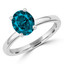 1 1/3 CT Oval Blue Diamond Solitaire Engagement Ring in 14K White Gold (MD220123)