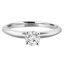 1/2 CT Round Diamond High Set Knife Edge Solitaire Engagement Ring in 14K White Gold (MD220126)