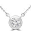 1 1/2 CT Round Diamond Bezel Set Solitaire Necklace in 18K White Gold (MD220128)