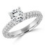 2 CTW Cushion Diamond 3-Row Rollover Solitaire with Accents Engagement Ring in 14K White Gold (MD220133)