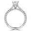 2 CTW Cushion Diamond 3-Row Rollover Solitaire with Accents Engagement Ring in 14K White Gold (MD220133)