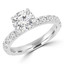 1 7/8 CTW Round Diamond 4-Prong Solitaire with Accents Engagement Ring in 14K White Gold (MD220084)