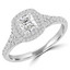 2/3 CTW Radiant Diamond Cathedral Split-Shank Double Cushion Halo Engagement Ring in 14K White Gold (MD220142)