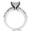 1 2/5 CTW Round Diamond 6-Prong Solitaire with Accents Engagement Ring in 14K White Gold with Baguette Accents (MD220143)