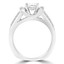 1 1/7 CTW Round Diamond Split-Shank Solitaire with Accents Engagement Ring in 14K White Gold (MD220146)