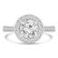 2 1/6 CTW Round Diamond Rollover Halo Engagement Ring in 14K White Gold with Accents (MD220150)