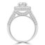 2 1/6 CTW Round Diamond Rollover Halo Engagement Ring in 14K White Gold with Accents (MD220150)