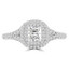 3/5 CTW Radiant Diamond High Set Cathedral Split-Shank Double Cushion Halo Engagement Ring in 14K White Gold with Accents (MD220151)