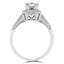 1 CTW Princess Diamond Two-row Split-Shank Cushion Halo Engagement Ring in 14K White Gold with Accents (MD220154)