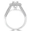 2 1/8 CTW Princess Diamond Split Shank Rollover Princess Halo Engagement Ring in 14K White Gold with Accents (MD220157)