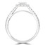9/10 CTW Princess Diamond Cathedral Split-Shank Open Bridge Princess Halo Engagement Ring in 14K White Gold (MD220158)