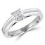 3/5 CTW Princess Diamond Solitaire with Accents Engagement Ring in 14K White Gold With Channel Set Accents (MD220165)
