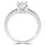 2/3 CTW Princess Diamond Shared Prong Solitaire with Accents Engagement Ring in 14K White Gold (MD220169)