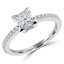 5/8 CTW Princess Diamond Shared Prong Solitaire with Accents Engagement Ring in 14K White Gold (MD220170)