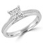 1 CTW Princess Diamond Solitaire with Accents Engagement Ring in 14K White Gold With Channel Set Accents (MD220171)