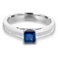 2/3 CTW Princess Blue Sapphire Solitaire with Accents Engagement Ring in 14K White Gold With Channel Set Accents (MD220176)