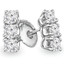 1/3 CTW Round Diamond Three-Stone Stud Earrings in 14K White Gold (MD170450)