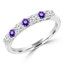 1/2 CTW Round Purple Amethyst 7-Stone Alternating Semi-Eternity Anniversary Wedding Band Ring in 14K White Gold (MDR220049)