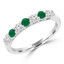 1/2 CTW Round Green Emerald 7-Stone Alternating Semi-Eternity Anniversary Wedding Band Ring in 14K White Gold (MDR220050)