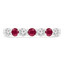 2/3 CTW Round Red Ruby 7-Stone Alternating Semi-Eternity Anniversary Wedding Band Ring in 14K White Gold (MDR220051)