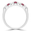 2/3 CTW Round Red Ruby 7-Stone Alternating Semi-Eternity Anniversary Wedding Band Ring in 14K White Gold (MDR220051)