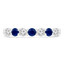 3/5 CTW Round Blue Sapphire 7-Stone Alternating Semi-Eternity Anniversary Wedding Band Ring in 14K White Gold (MDR220052)