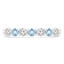 1/2 CTW Round Blue Topaz 7-Stone Alternating Semi-Eternity Anniversary Wedding Band Ring in 14K White Gold (MDR220053)