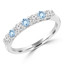 1/2 CTW Round Blue Topaz 7-Stone Alternating Semi-Eternity Anniversary Wedding Band Ring in 14K White Gold (MDR220053)