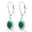 1 9/10 CTW Oval Green Emerald Oval Halo Drop/Dangle Earrings in 14K White Gold (MDR220055)